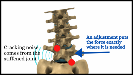 Correction using a chiropractic adjustment