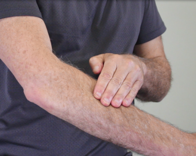 Examining forearm muscles for trigger points