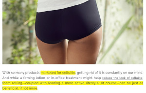 Misleading cellulite marketing